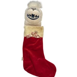 vintage Bumble the Abominable Snow Monster plush Christmas stocking Rudolf red